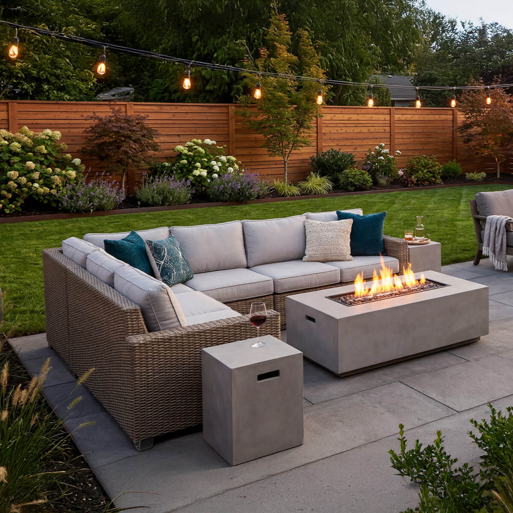 Nova Fire Pit Table and Tank Cover Set