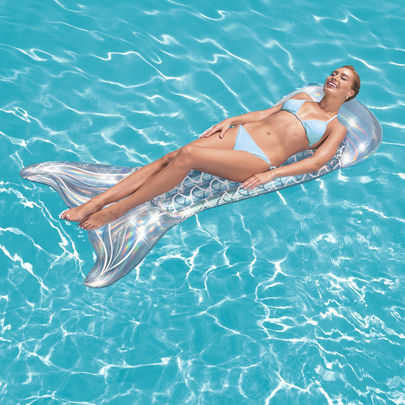 Iridescent Glimmer Mermaid Tail Inflatable Pool Mattress