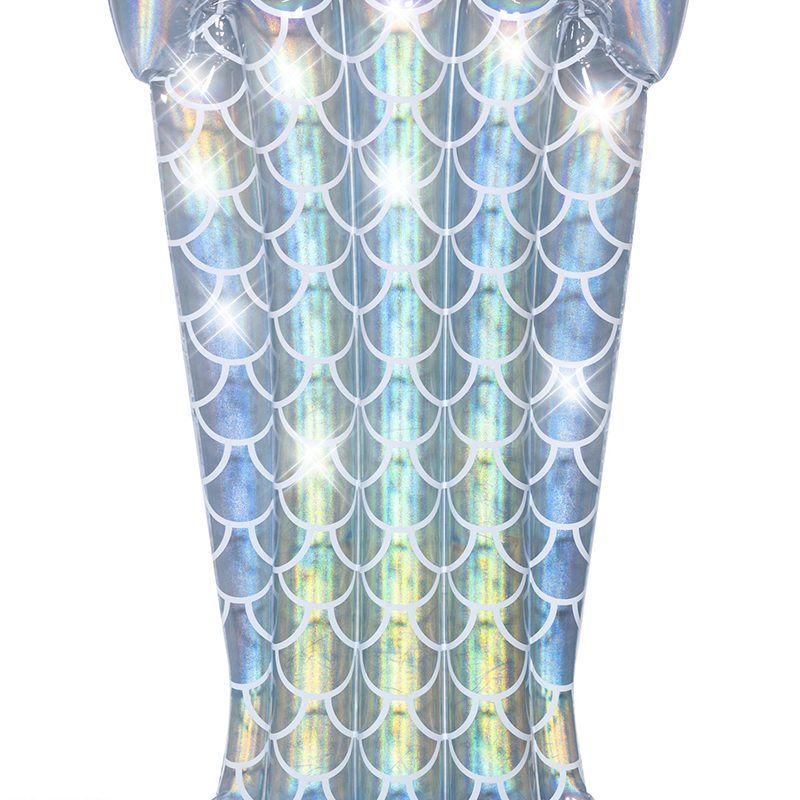 Iridescent Glimmer Mermaid Tail Inflatable Pool Mattress