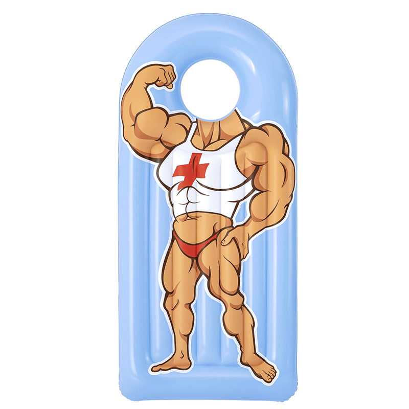 Face Flip Inflatable Pool Mattress (Buff Guy)