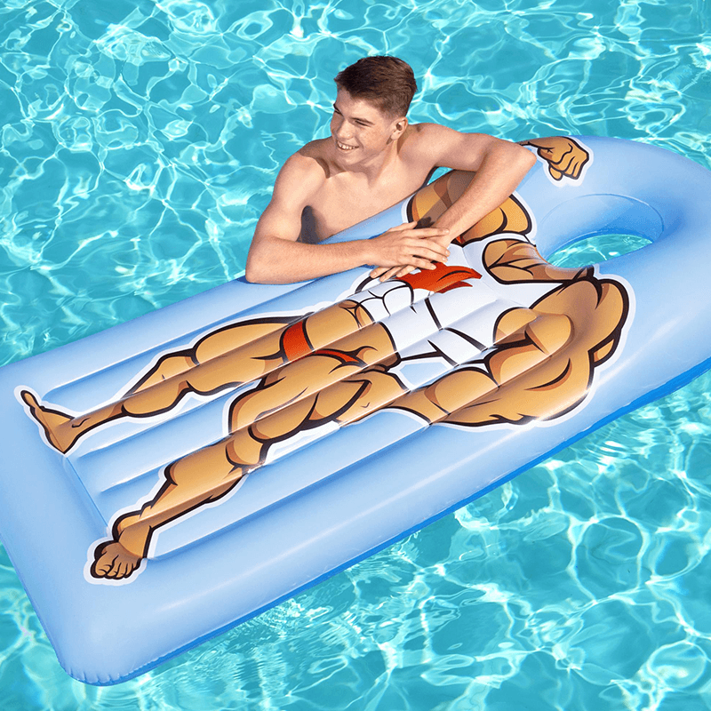 Face Flip Inflatable Pool Mattress (Buff Guy)