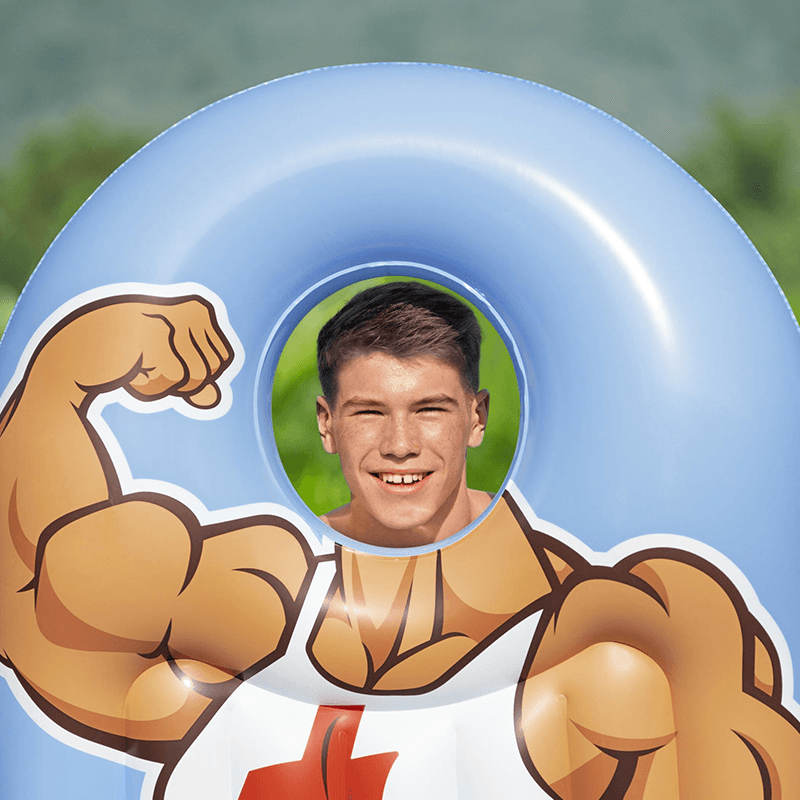 Face Flip Inflatable Pool Mattress (Buff Guy)