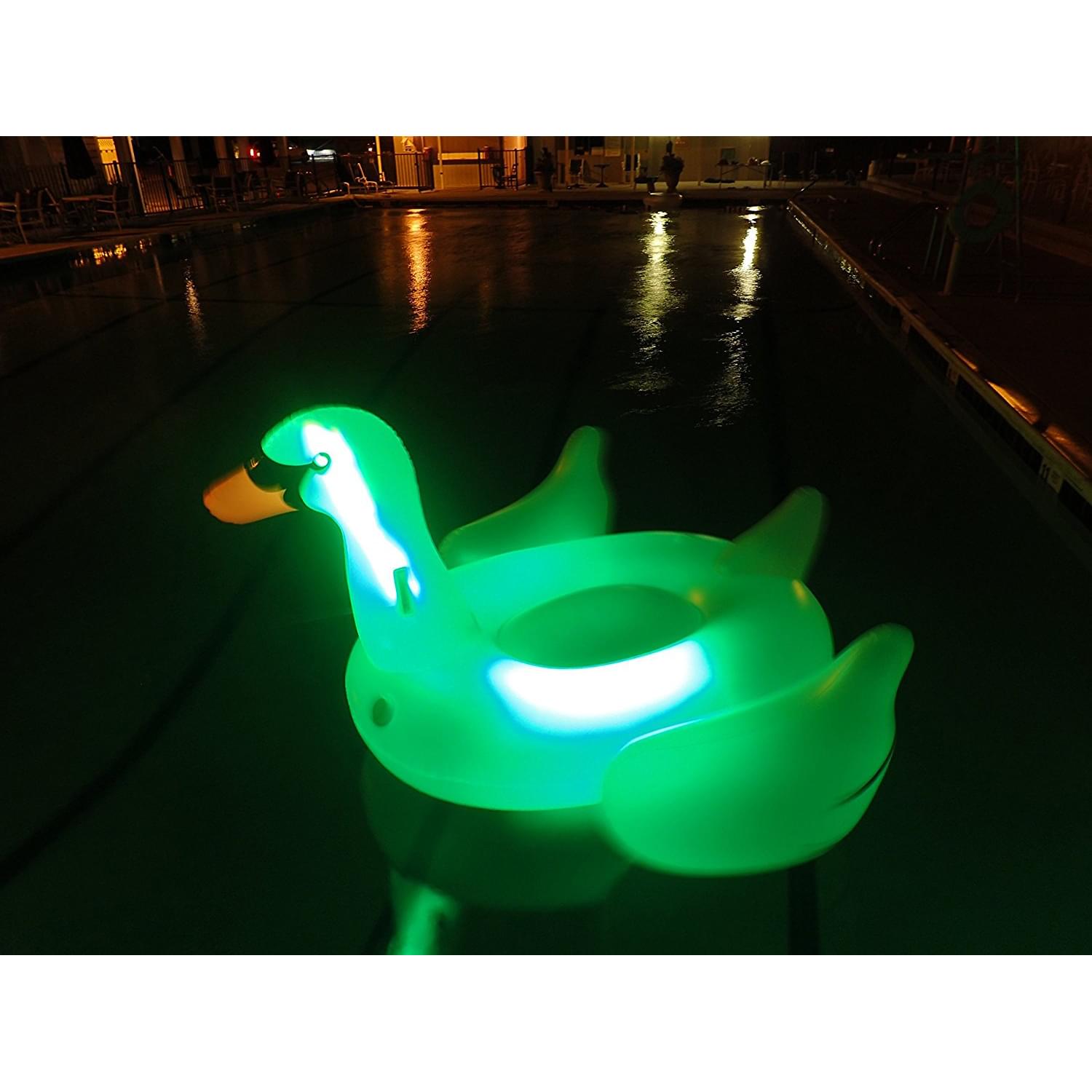 Giant Light Up Swan Inflatable Ride-On
