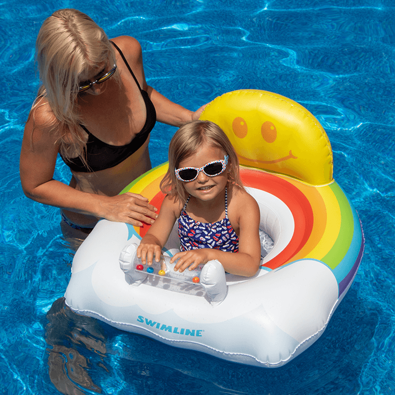 Rainbow Baby Seat Inflatable Ride-On