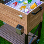 Patio Cooler Rustic Wood Style