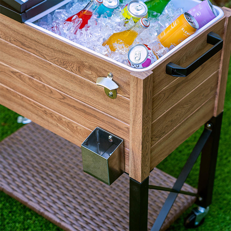 Patio Cooler Rustic Wood Style