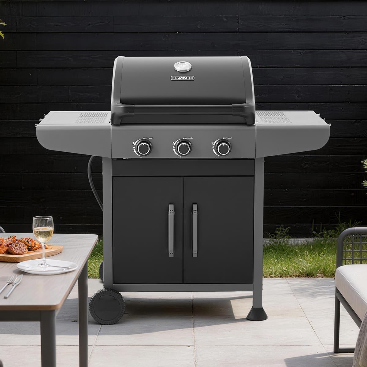 BBQ au gaz Flameo à 3 brûleurs - 30 000 BTU