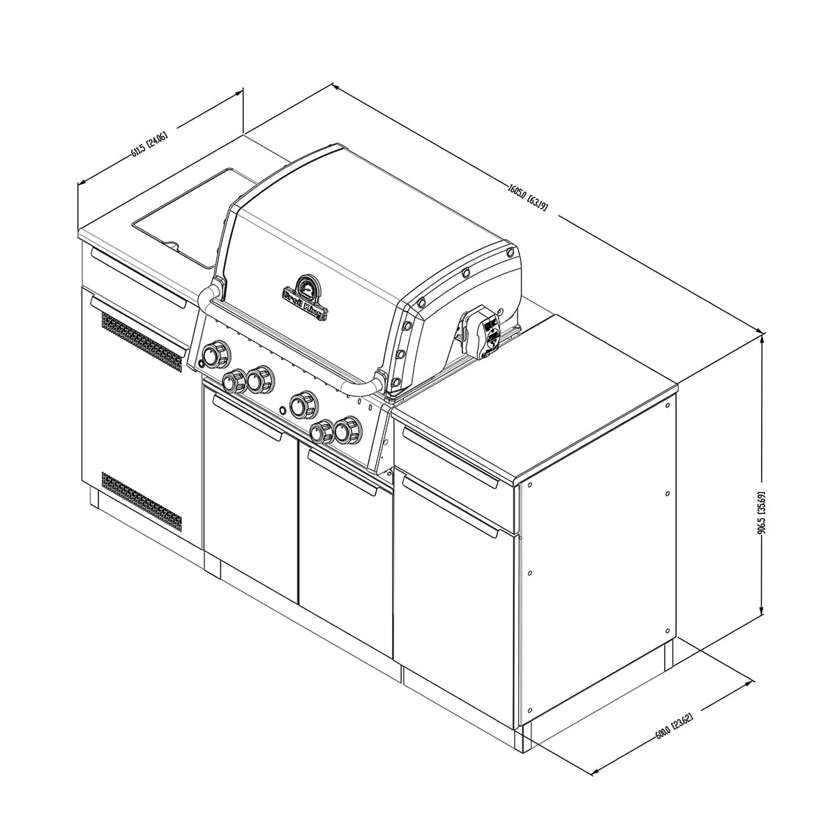 BBQ Broil King au gaz Baron 490i avec îlot