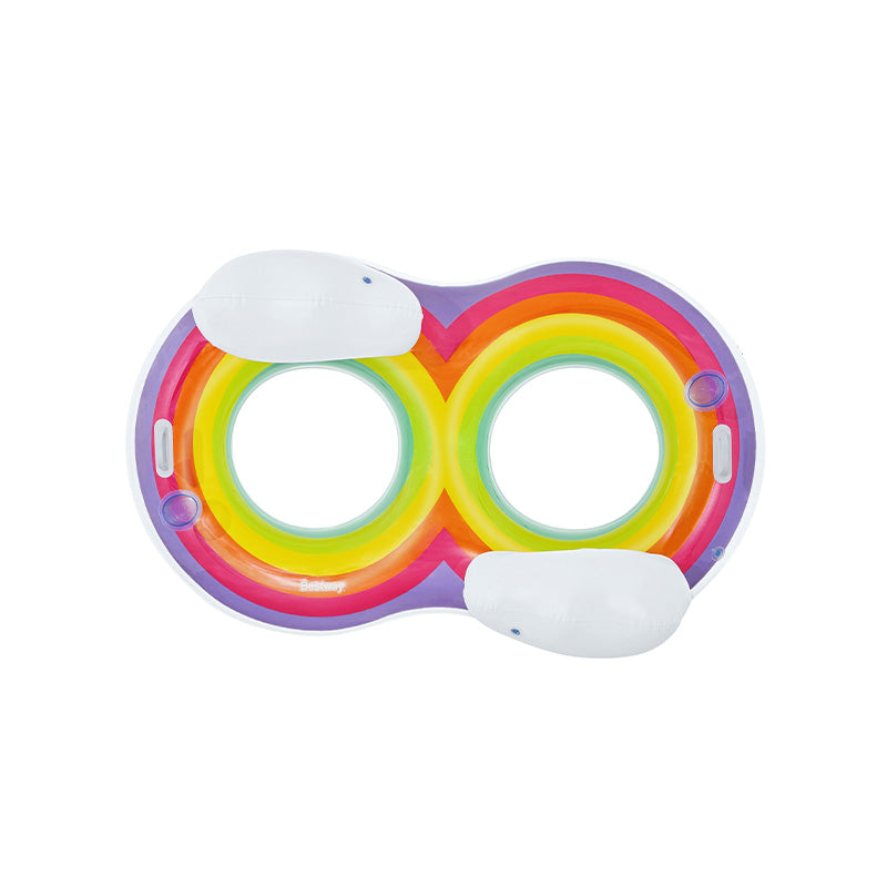Tube de nage double arc-en-ciel