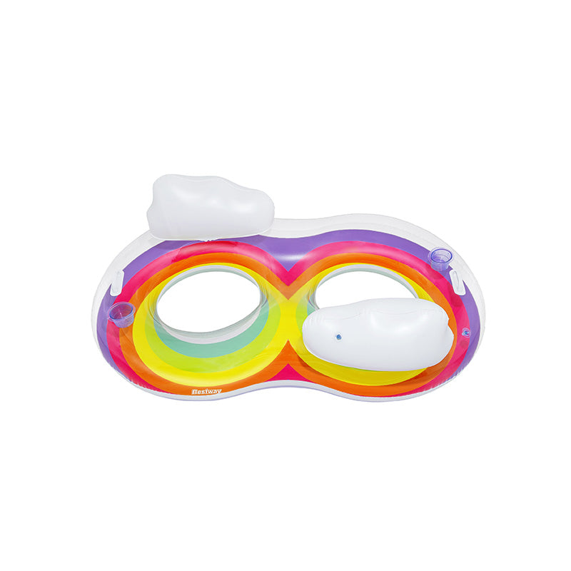 Tube de nage double arc-en-ciel