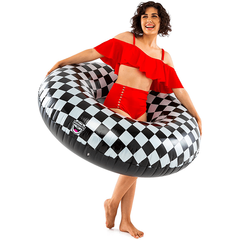 Giant Checkered Inflatable Pool Ring