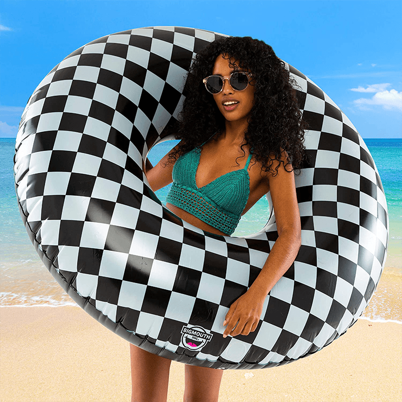 Giant Checkered Inflatable Pool Ring