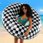 Giant Checkered Inflatable Pool Ring