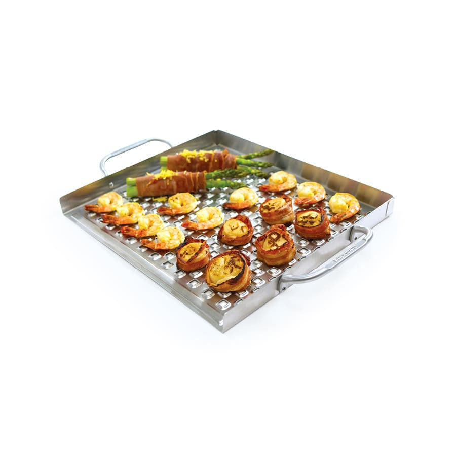 Grille de cuissson surélevée plate pour BBQ