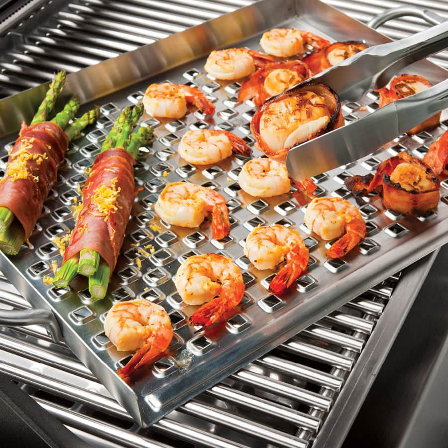 Grille de cuissson surélevée plate pour BBQ