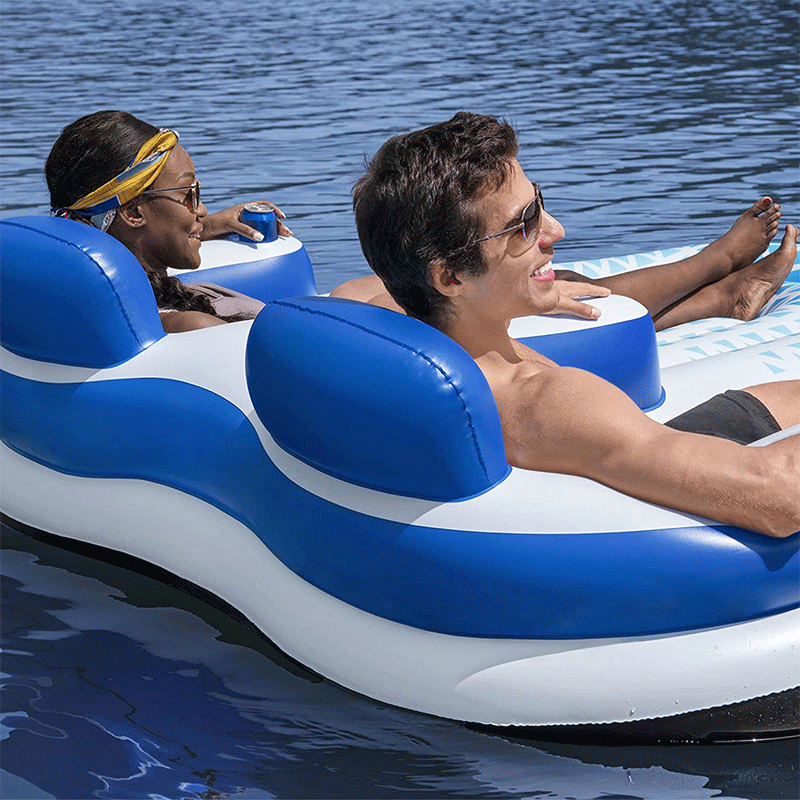Chaise longue gonflable Indigo Wave - 2 places