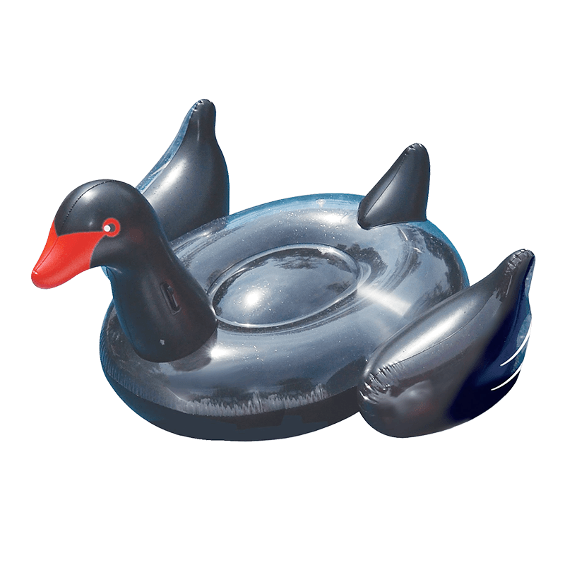 Giant Black Swan Inflatable Ride-On