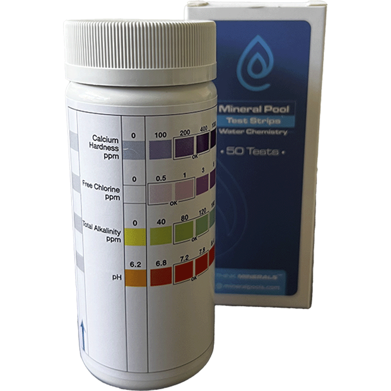 Languettes d'analyse pour l'eau de piscine minérale (lot de 50)