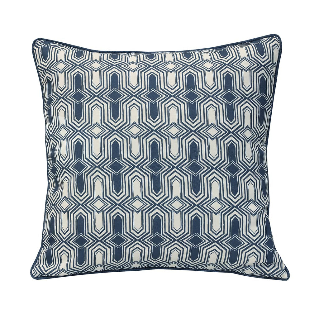 Blue Geo Print Outdoor Cushion - 18 x 18 in.