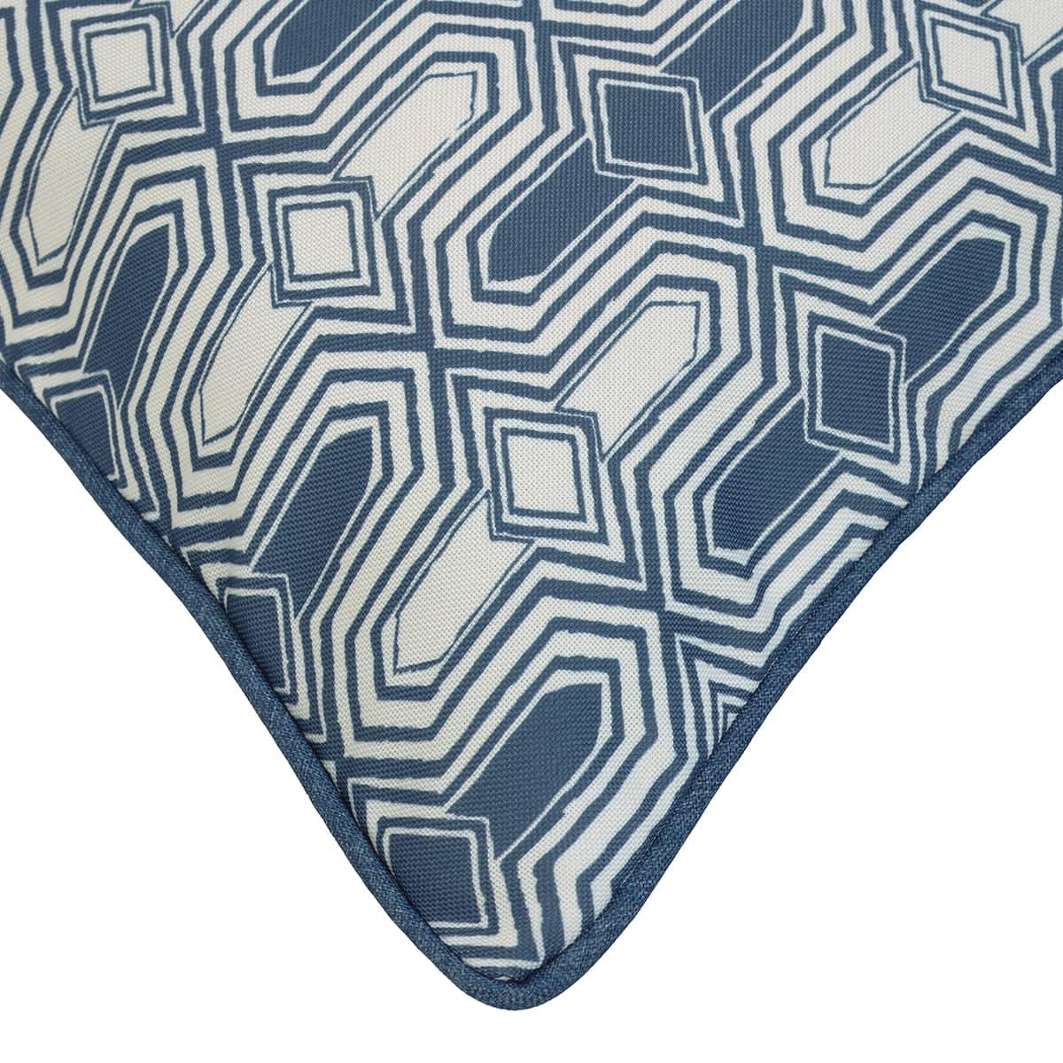 Blue Geo Print Outdoor Cushion - 18 x 18 in.