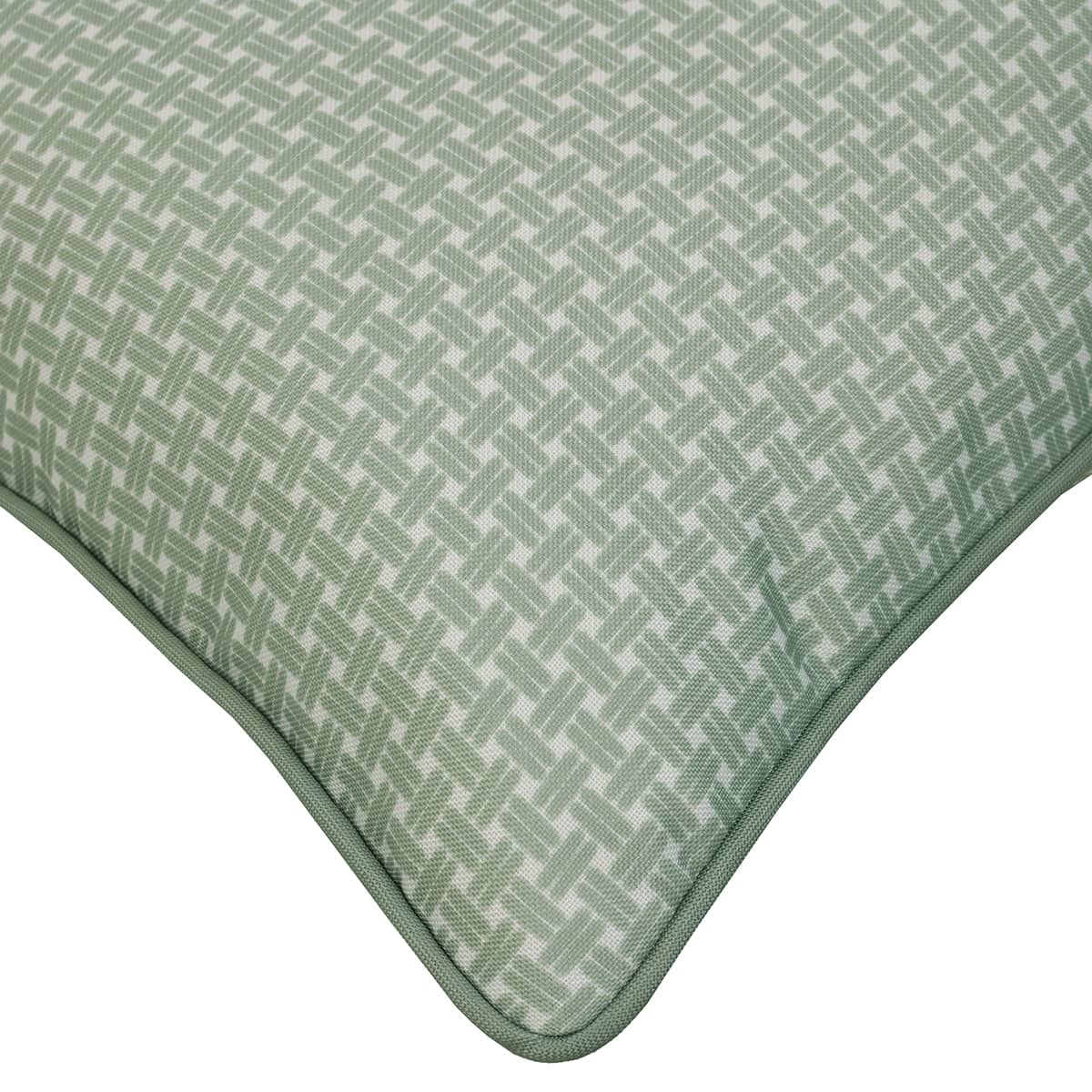 Coussin extérieur 18 x 18 po - Imprimé géo sauge