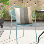 Black Striped with Embroidery Outdoor Cushion - 18 x 18 in.