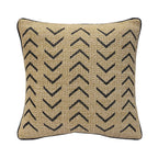 Coussin extérieur 18 x 18 po - Raffia Brodé Noir