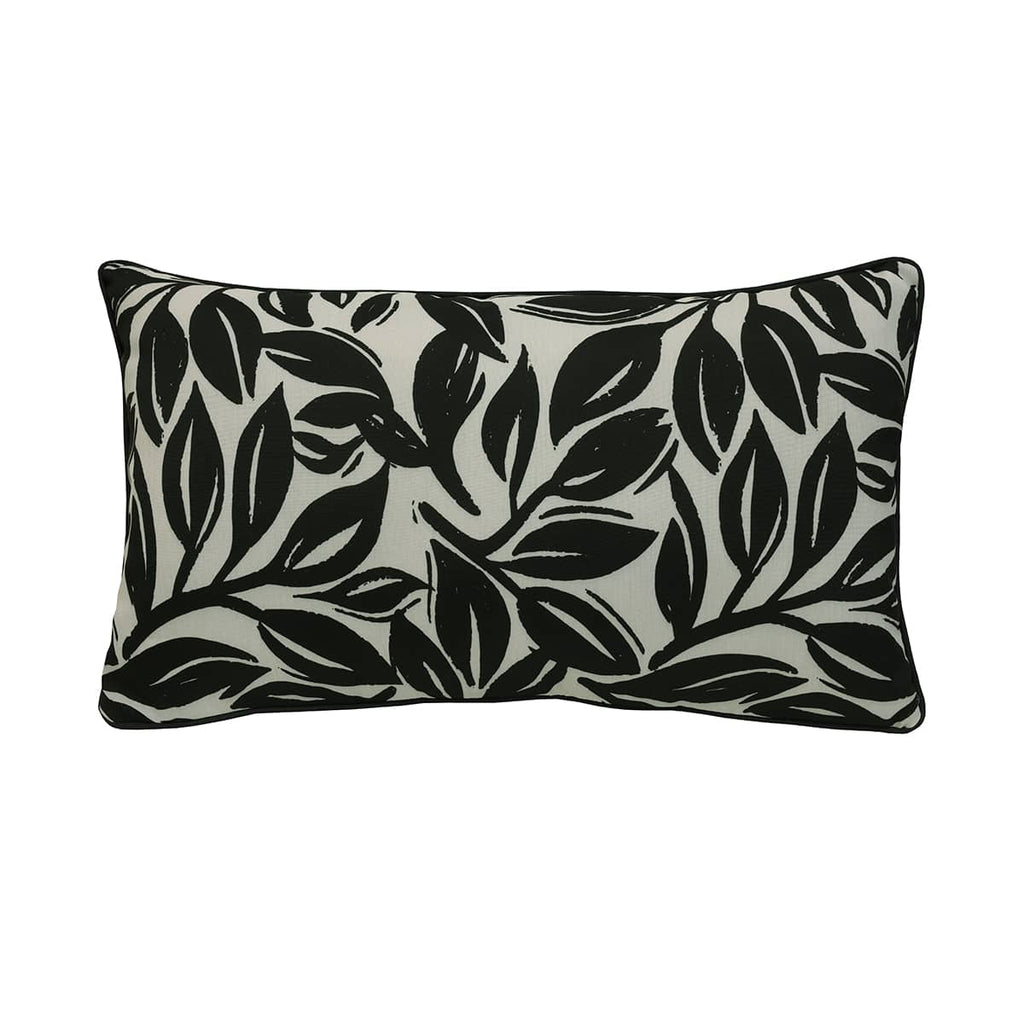 Printed Black Outdoor Cushion - 14 x 26 in.