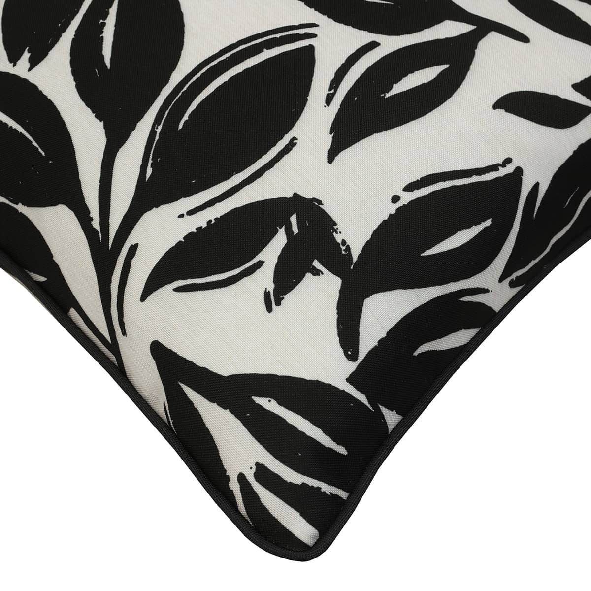 Printed Black Outdoor Cushion - 14 x 26 in.