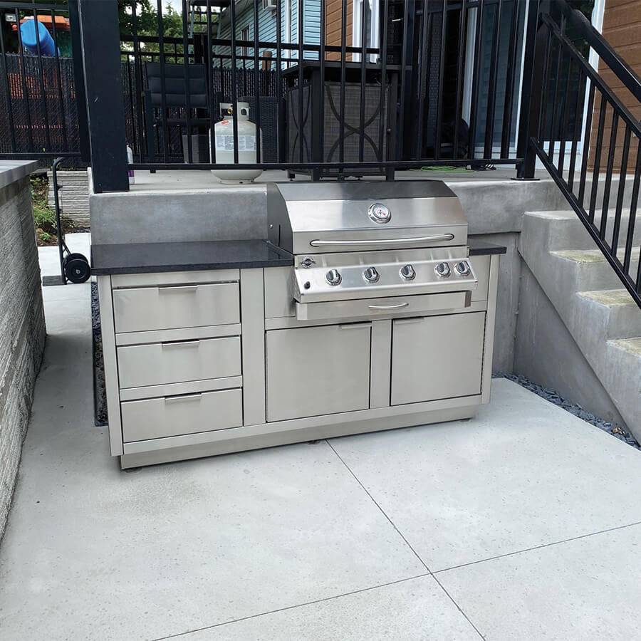 Module Alesia avec tiroirs pour cuisine extérieure