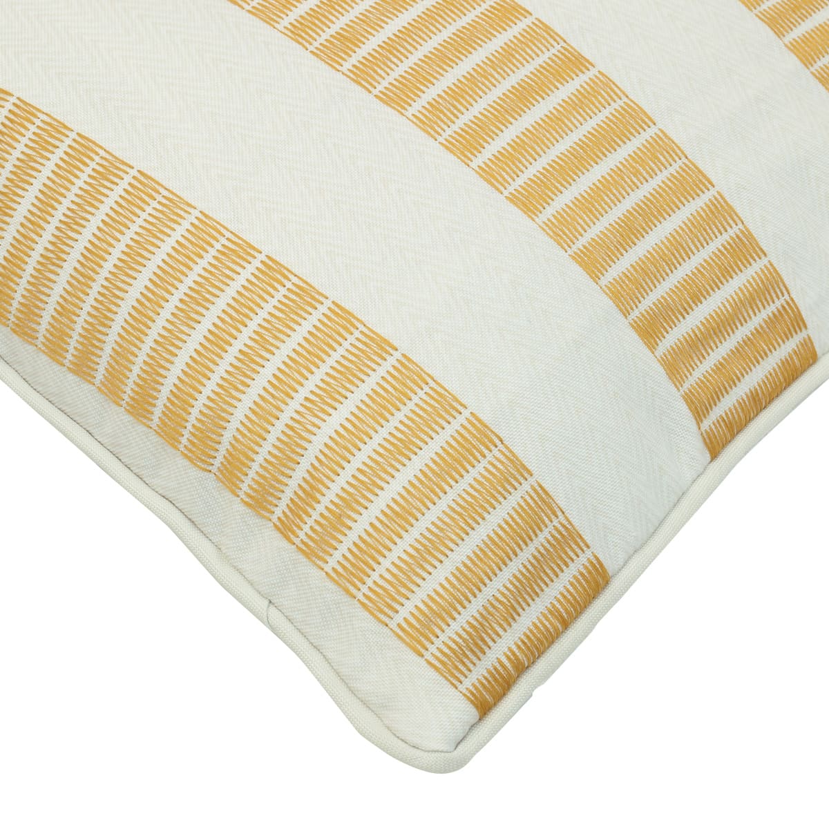 Coussin extérieur 18 x 18 po - Jaune safran brodé jaune