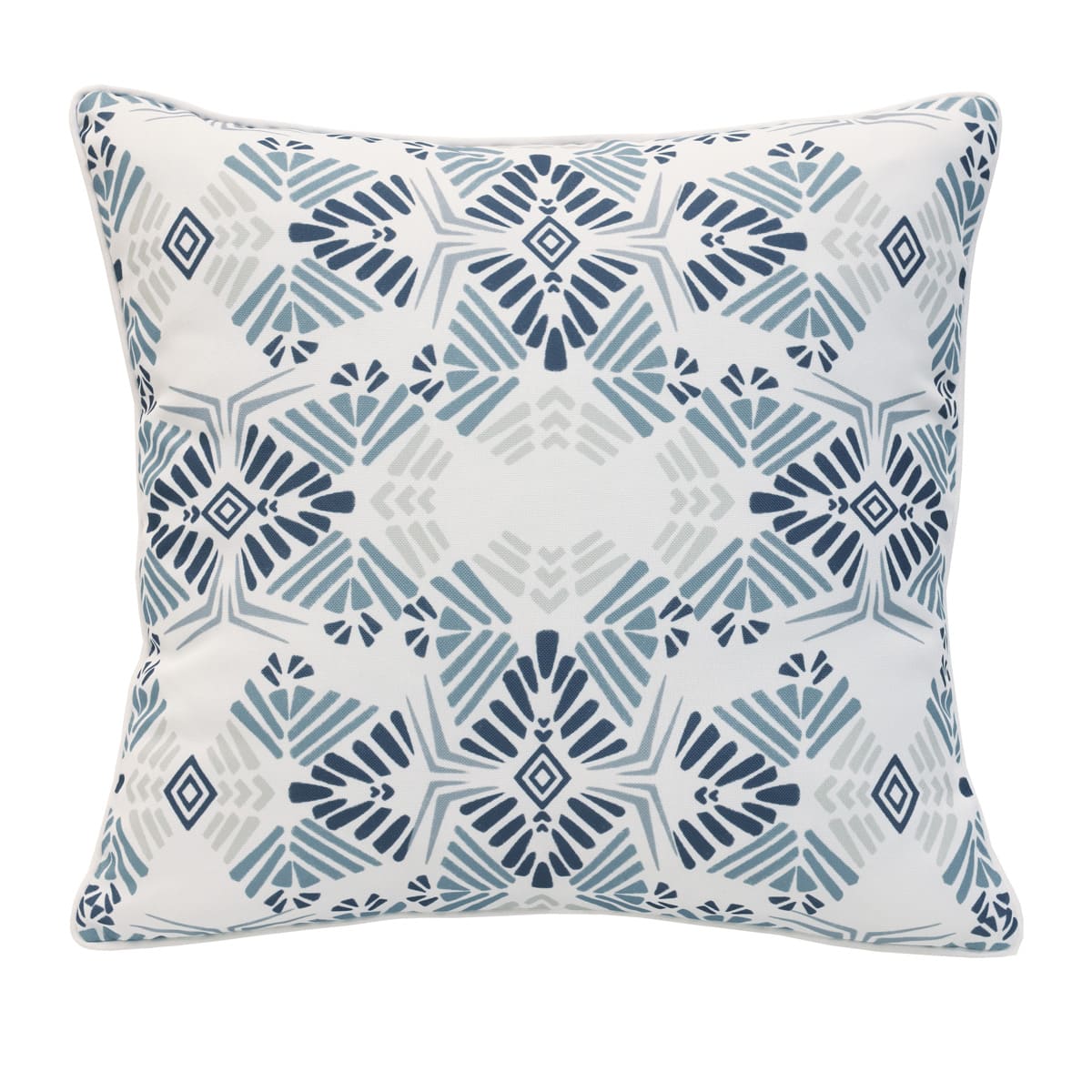 Coussin extérieur 18 x 18 po - Imprimé bleu