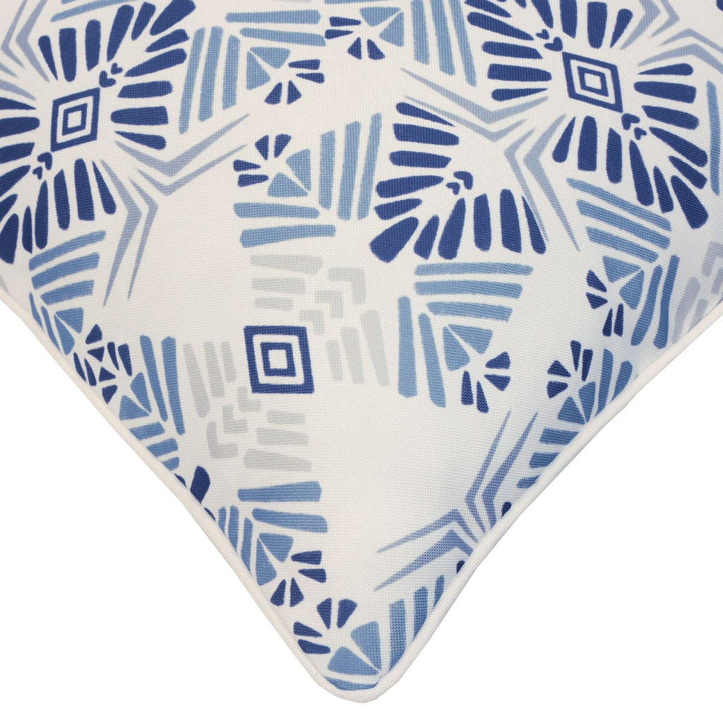 Coussin extérieur 18 x 18 po - Imprimé bleu