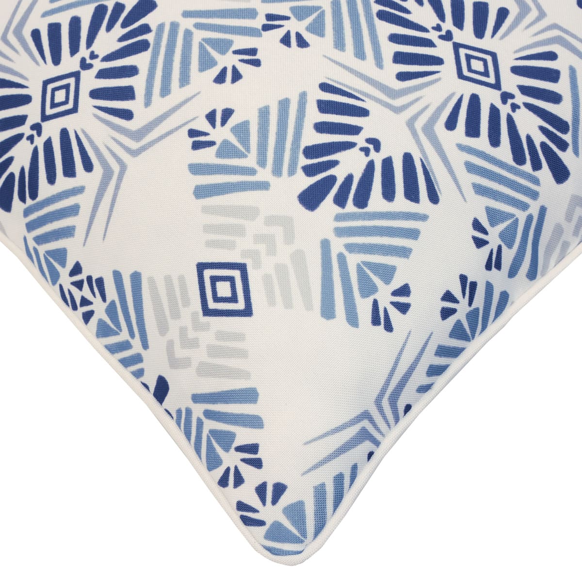 Coussin extérieur 18 x 18 po - Imprimé bleu