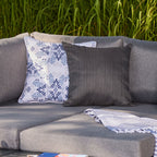 Coussin extérieur 18 x 18 po - Imprimé bleu
