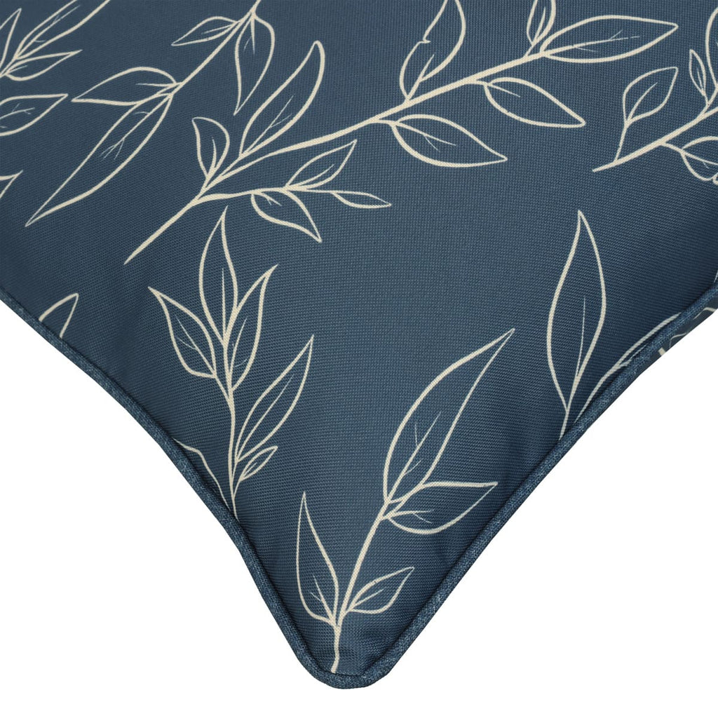Blue Leaf Print Outdoor Cushion - 18 x 18 in.