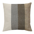 Black Striped with Embroidery Outdoor Cushion - 18 x 18 in.