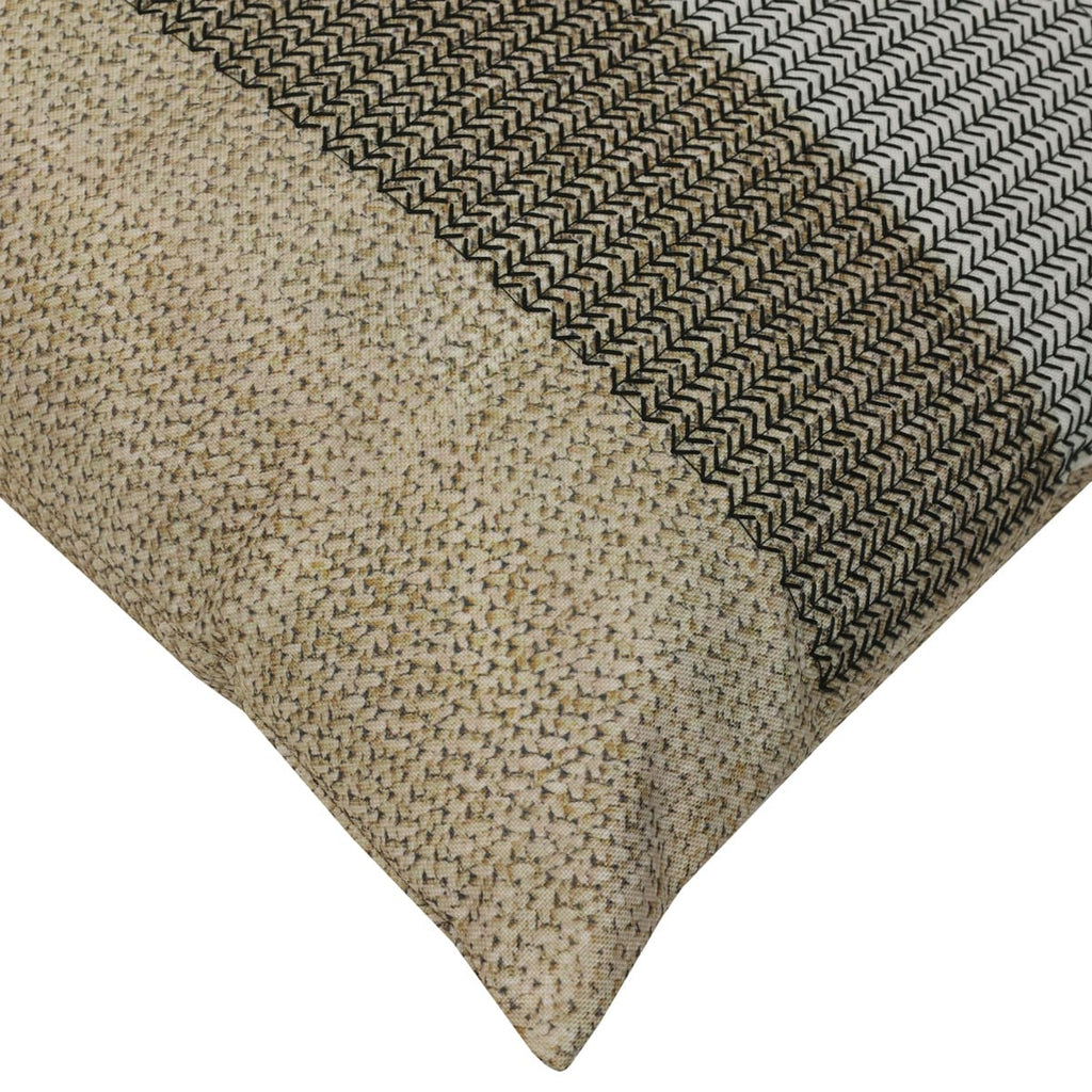 Black Striped with Embroidery Outdoor Cushion - 18 x 18 in.