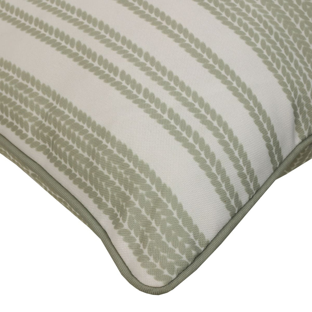 Sage Green Striped Print Outdoor Cushion - 18 x 18 in.