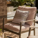 Sage Green Striped Print Outdoor Cushion - 18 x 18 in.