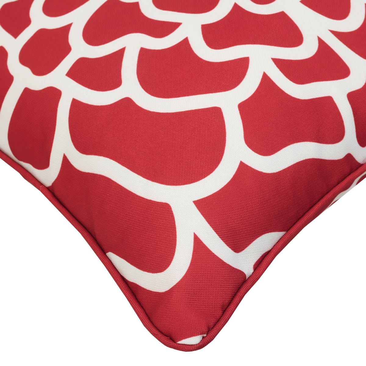 Coussin extérieur 18 x 18 po - Rouge salsa imprimé