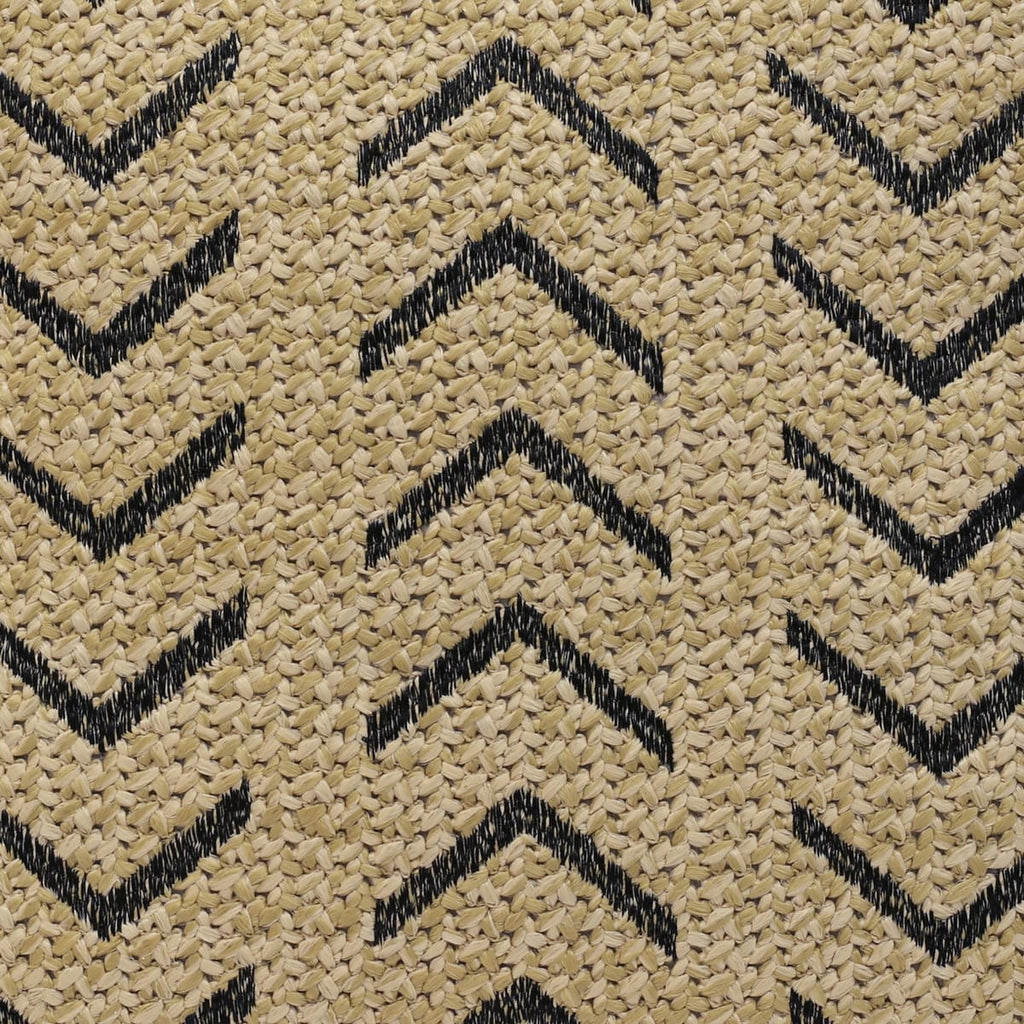 Coussin extérieur 18 x 18 po - Raffia Brodé Noir