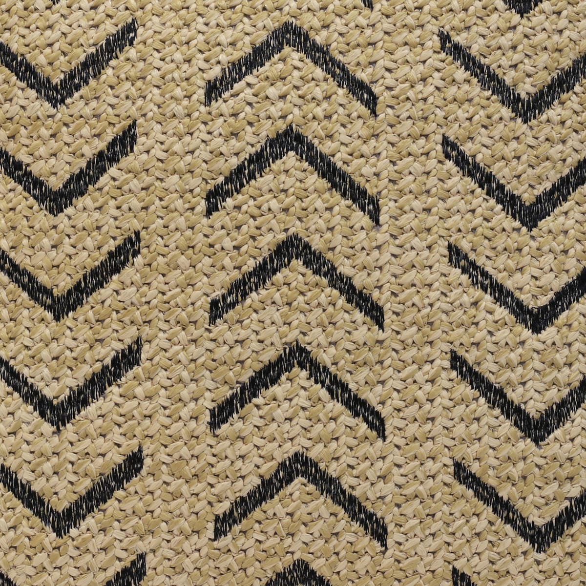 Coussin extérieur 18 x 18 po - Raffia Brodé Noir