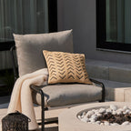 Coussin extérieur 18 x 18 po - Raffia Brodé Noir