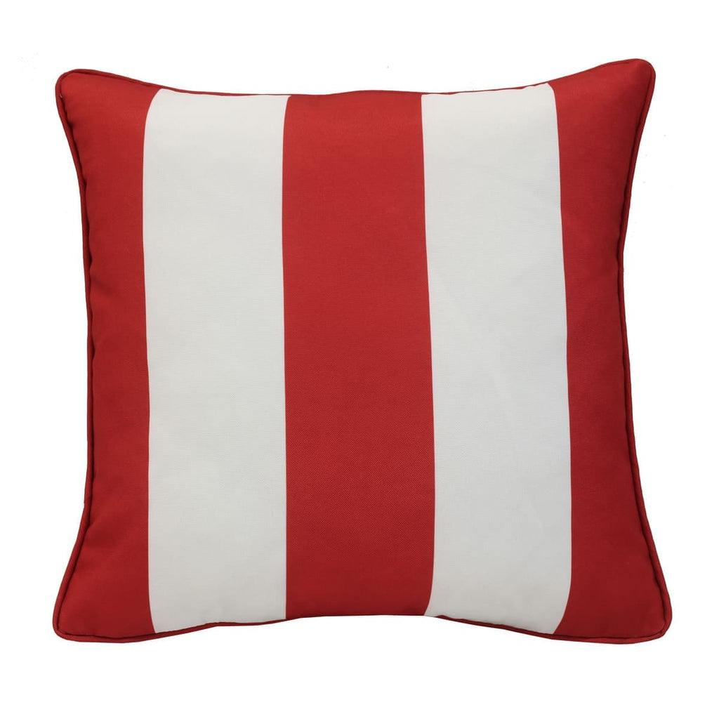 Coussin extérieur 18 x 18 po - Rouge salsa rayé