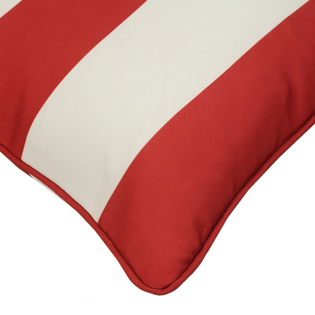 Coussin extérieur 18 x 18 po - Rouge salsa rayé
