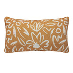 Yellow Floral Outdoor Cushion - 14 x 26 in.