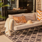 Yellow Floral Outdoor Cushion - 14 x 26 in.