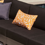Yellow Floral Outdoor Cushion - 14 x 26 in.
