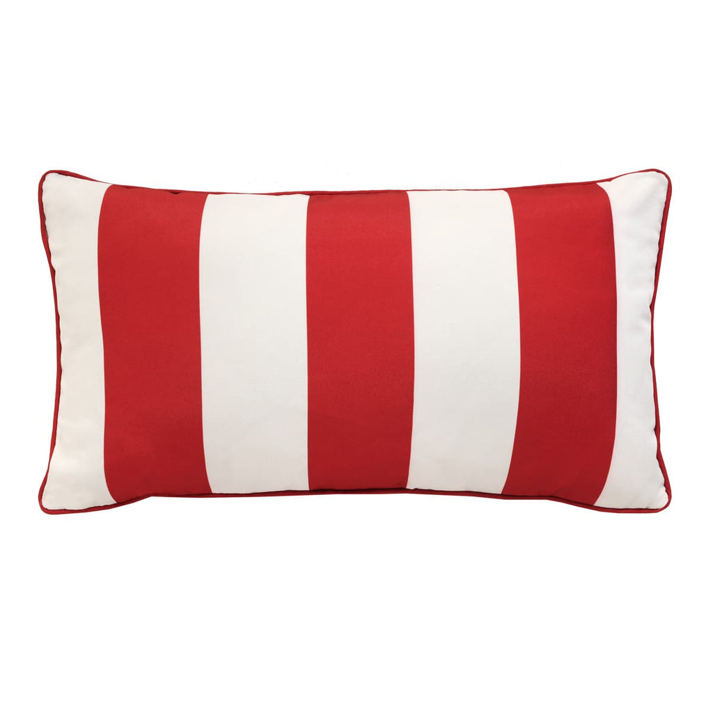 Coussin extérieur 14 x 26 po - Rouge et blanc